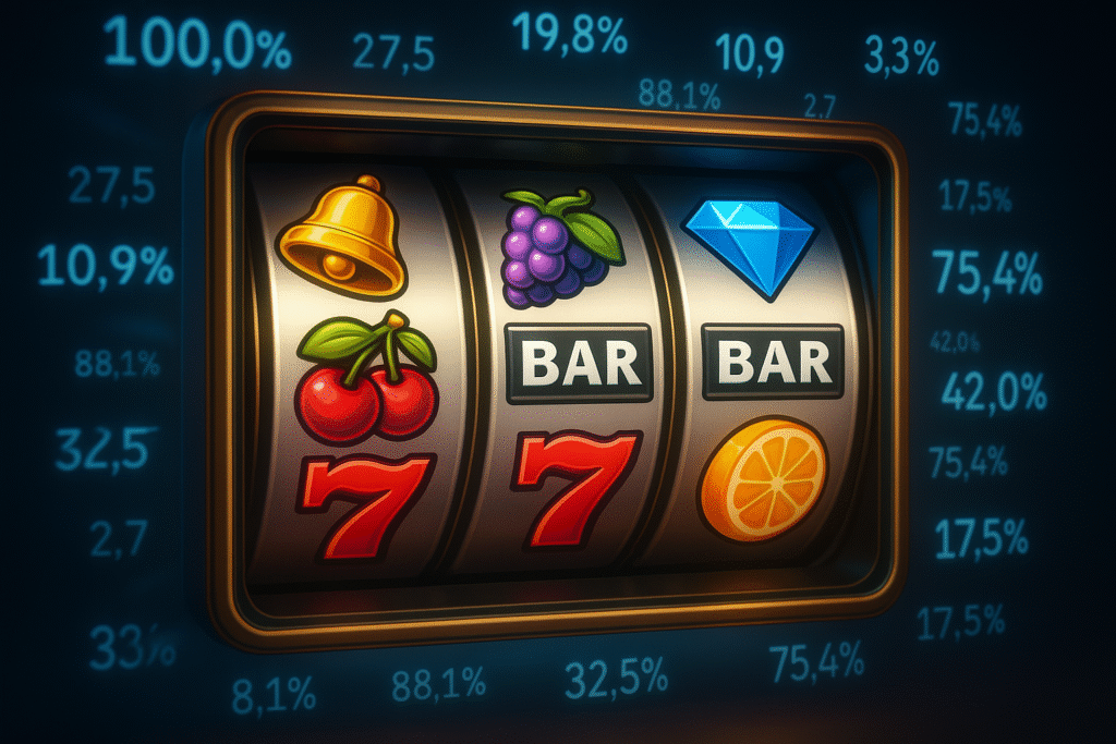 Jogo de slot online mostrando o conceito de RTP (Return to Player.)