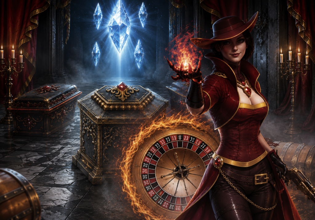 Vampira personagem principal do Blood Suckers 2 slot online da NetEnt