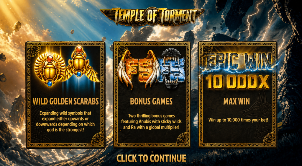Recursos especiais e bônus do slot Temple of Torment