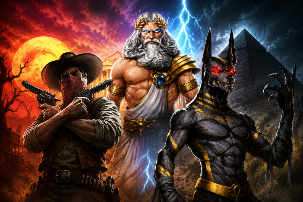 Wanted Dead or a Wild, Gates of Olympus e Hand of Anubis os melhores slots online da atualidade