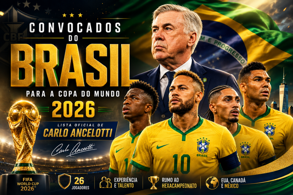 Convocados do Brasil para a Copa do Mundo 2026: lista oficial da Seleção Brasileira de Carlo Ancelotti rumo ao hexa.