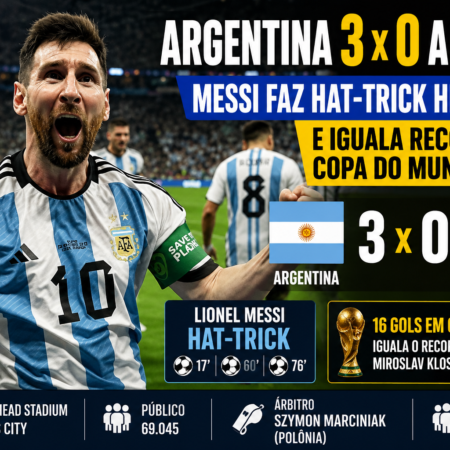 Argentina 3 x 0 Argélia: Hat-trick de Messi Marca Copa 2026