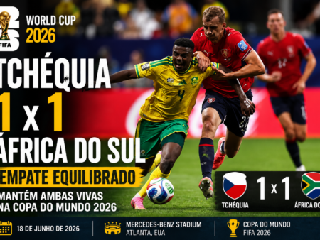 Tchéquia 1 x 1 África do Sul na Copa do Mundo 2026