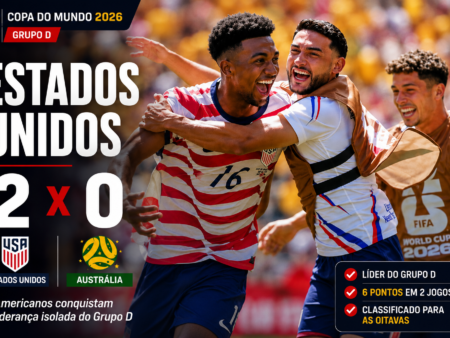 Estados Unidos 2 x 0 Austrália: EUA Lideram o Grupo D
