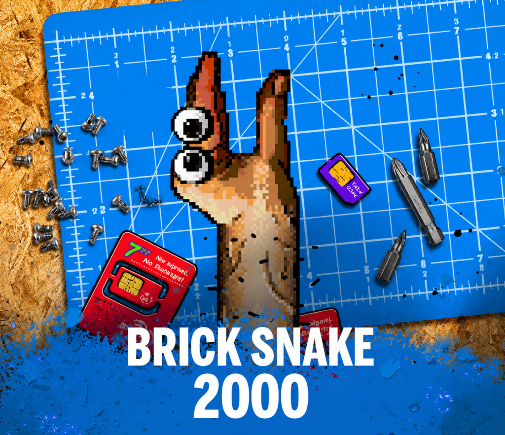 Slot Brick Snake 2000 da Nolimit City com visual retrô inspirado no clássico Snake, destacando a mecânica xWays, Snek Spins, alta volatilidade e potencial de prêmio máximo de 8.110x a aposta.