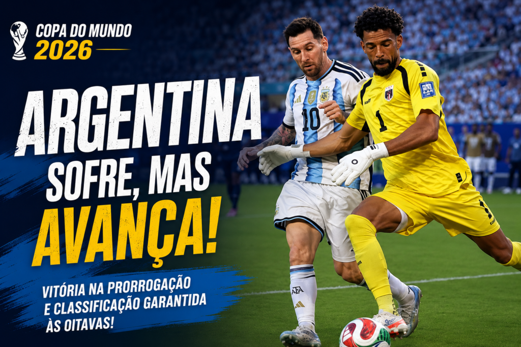 Argentina vence Cabo Verde por 3 a 2 na prorrogação e avança às oitavas de final da Copa do Mundo 2026.