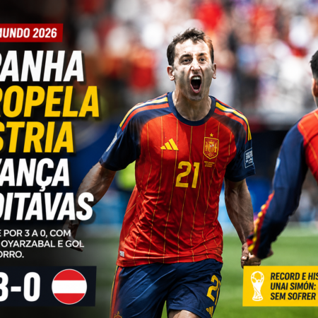 Espanha vence Áustria por 3×0 e avança na Copa do Mundo 2026