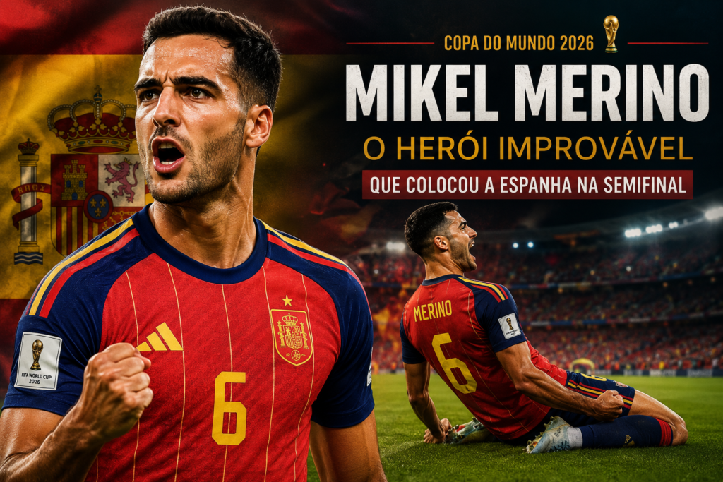 Mikel Merino é o destaque da Espanha na Copa do Mundo 2026 após marcar gols decisivos e liderar a seleção rumo à semifinal contra a França.