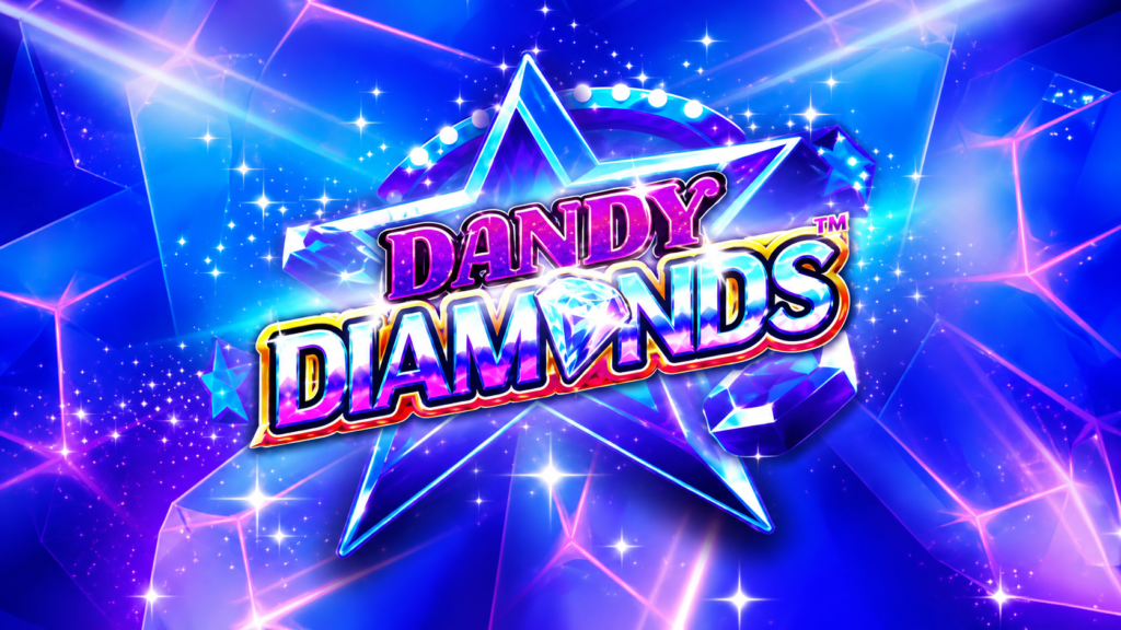 Slot Dandy Diamonds da Hacksaw Gaming com tema de diamantes, multiplicadores, respins e prêmio máximo de 5.000x.