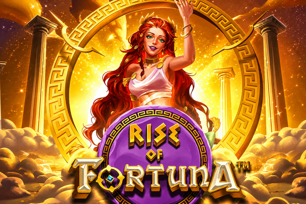 Rise of Fortuna da Hacksaw Gaming, slot de alta volatilidade com Fortuna Wheels, Bonus Buy, giros grátis e prêmio máximo de 10.000x.