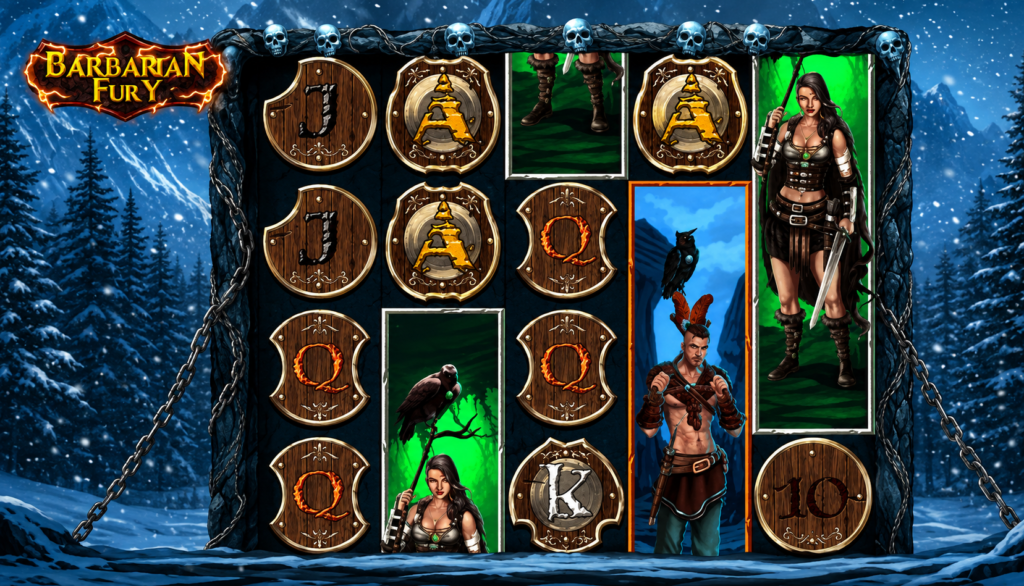Gameplay do slot Barbarian Fury com Barbarian Respin ativados
