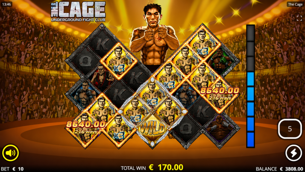 Gameplay do The Cage slot online