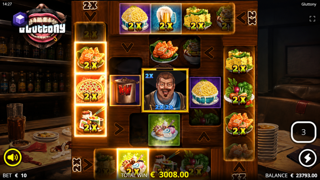 Gameplay do Gluttony slot online