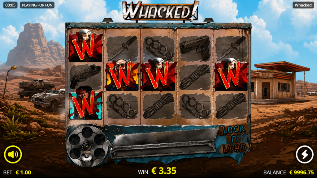 Grade 5x3 do slot Whacked! com símbolos Wilds