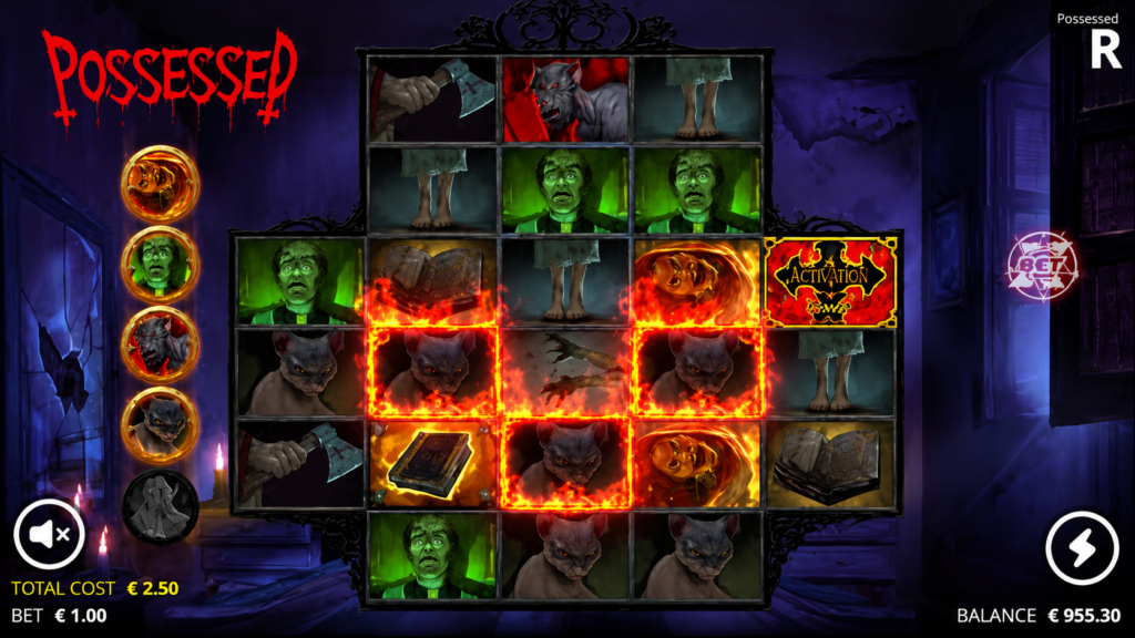 Possessed slot com bônus Necromancy Spins ativado