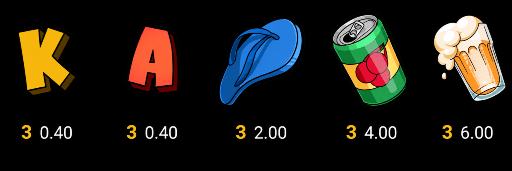 Símbolos pagantes do Le Sortudo slot