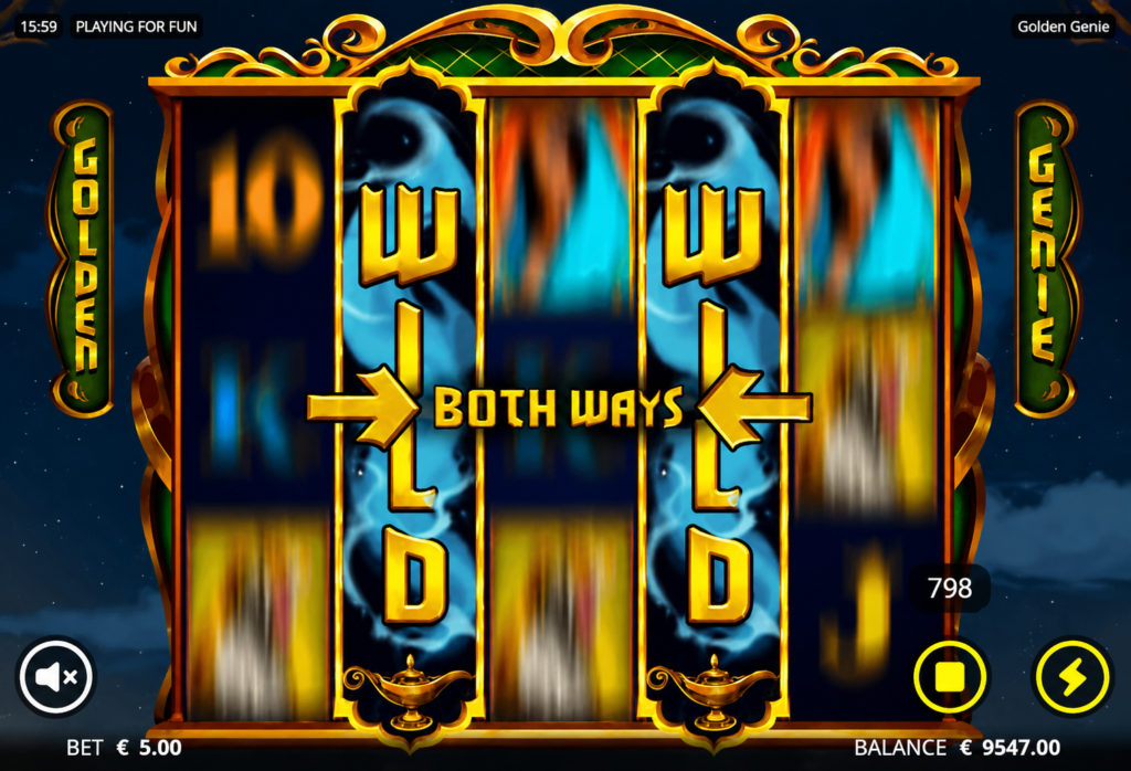 Recurso Genie Lamps ativado no slot Golden Genie and the Walking Wilds